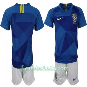 Camisolas de Futebol Brasil Criança Equipamento Alternativa Copa do Mundo 2018 Manga Curta